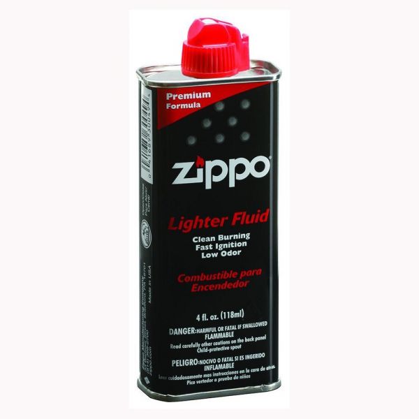 4 x Liquido per Zippo, 125 ml, lattine di combustibile benzina più  Stoppino, più 6 pietrine per accendini Zippo : : Casa e cucina