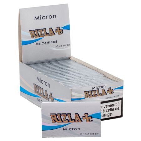 CARTINE RIZLA MICRON DOPPIE CORTE SCATOLA DA 25 LIBRETTI - 100 CARTINE PER  LIBRETTO