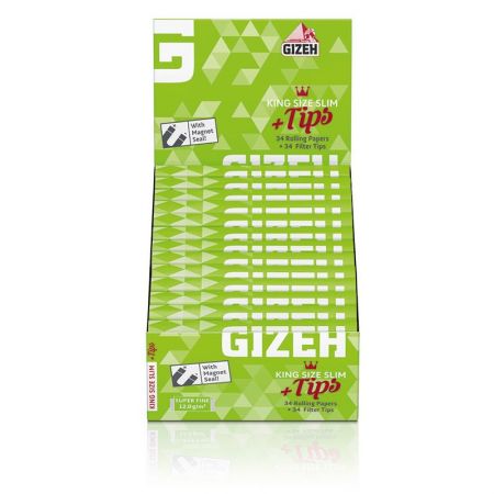 Cartine Gizeh Super Fine KS Slim + Tips - Box da 26 Libretti