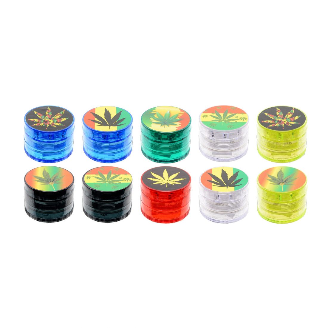 ATOMIC MINI GRINDER TRITATABACCO IN PLASTICA TRASPARENTE 3 PARTI