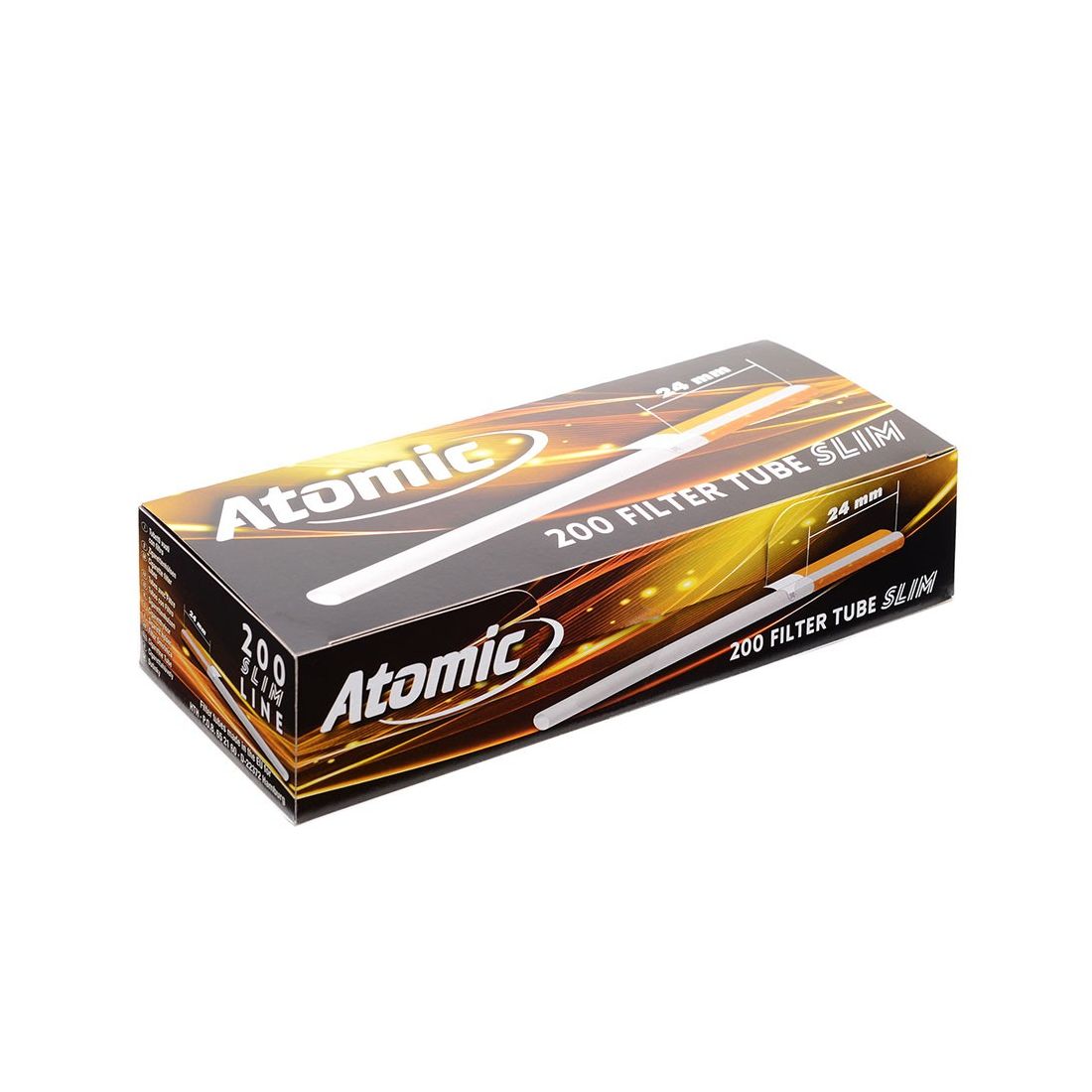 Atomic Tubetti Slim Con Filtro Extra Lungo 24mm - Confezione 200 Tubi