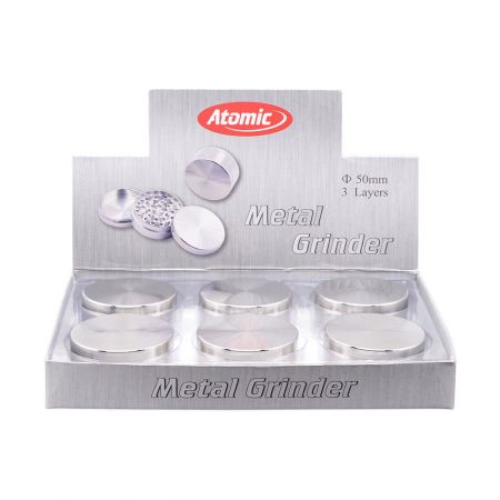 Atomic Grinder Tritatabacco ALL CHROME 3 Parti da 50mm