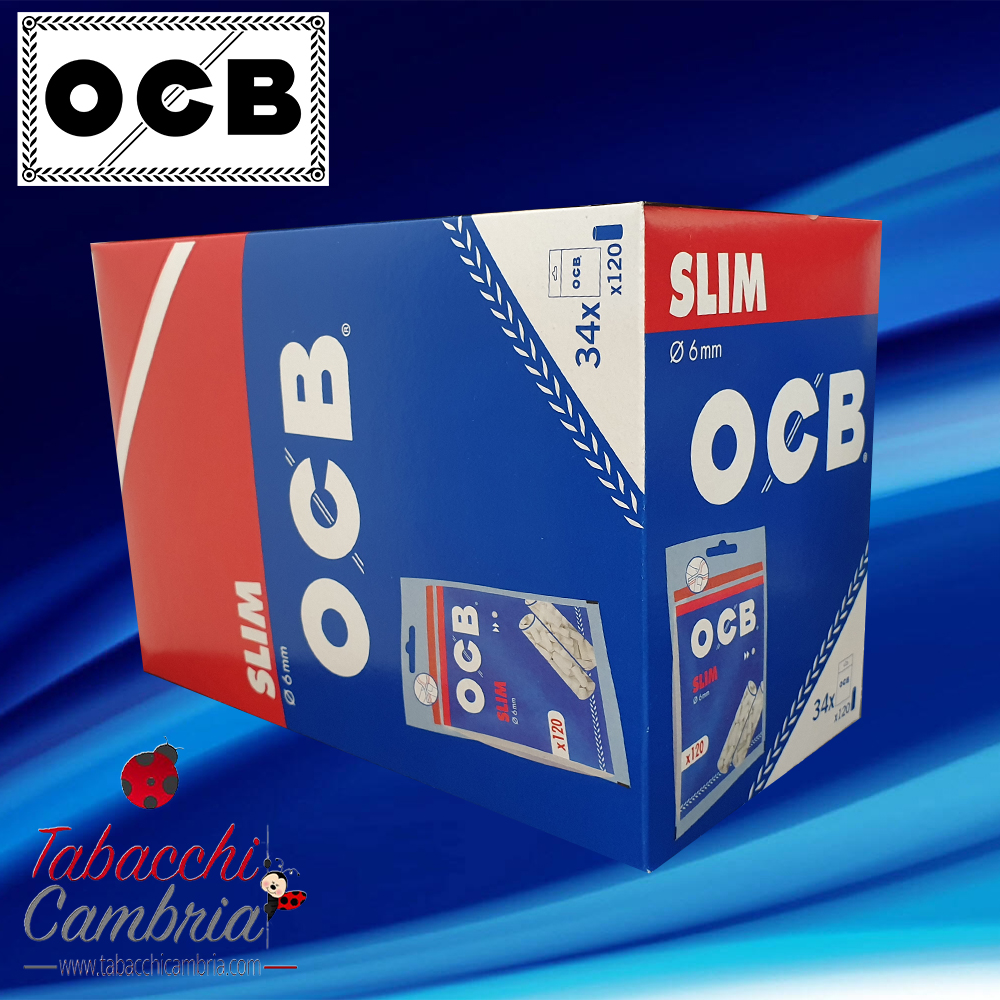 OCB® Filtri OCB Slim 6 mm lisci sigarette 4080 tabacco 34x confezio